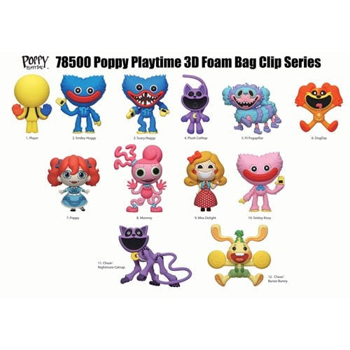 Poppy Playtime 3D Foam Bag Clip Keychain
