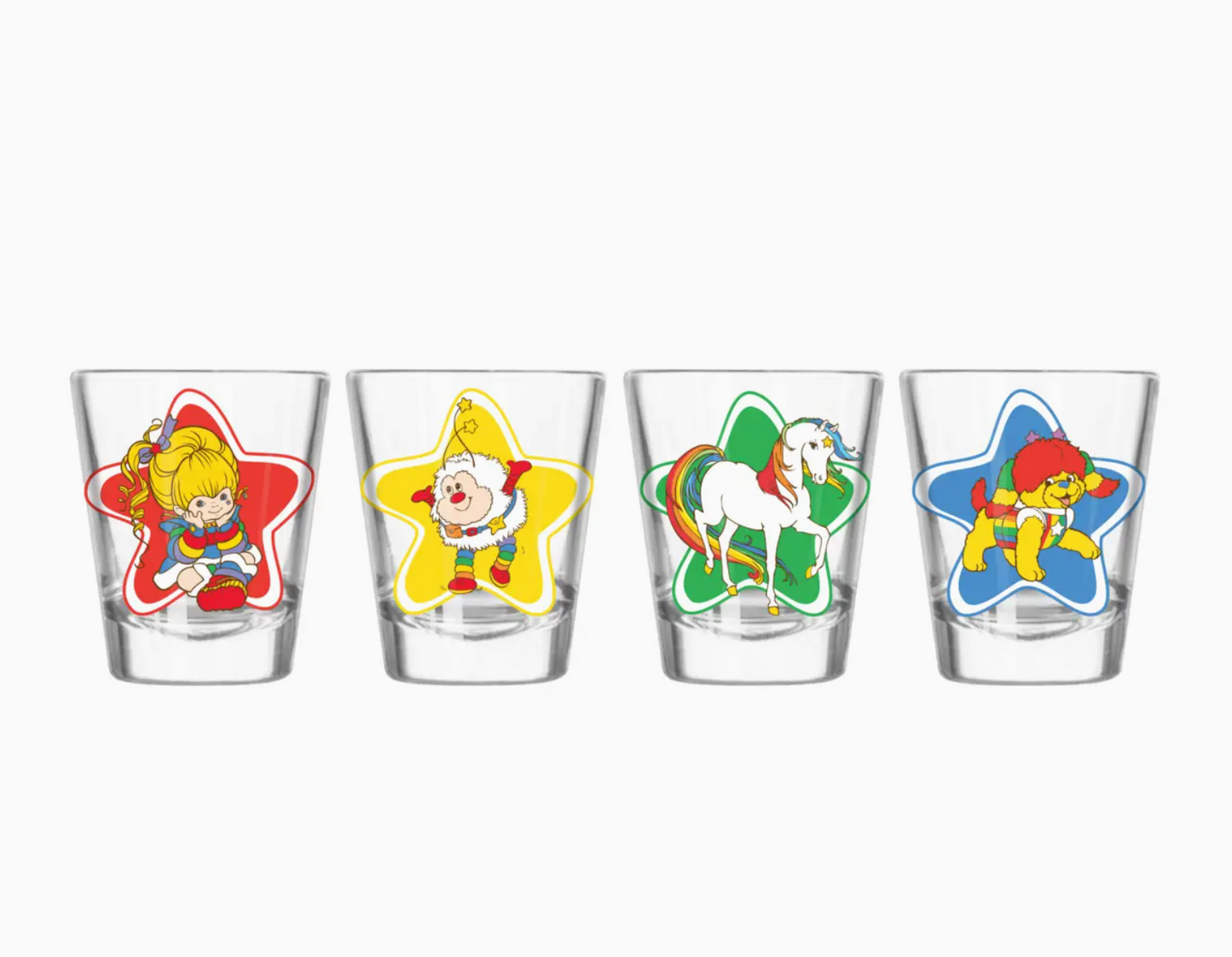 Rainbow Brite Multi Character Star 4pc 1.8oz. Mini Glass Set