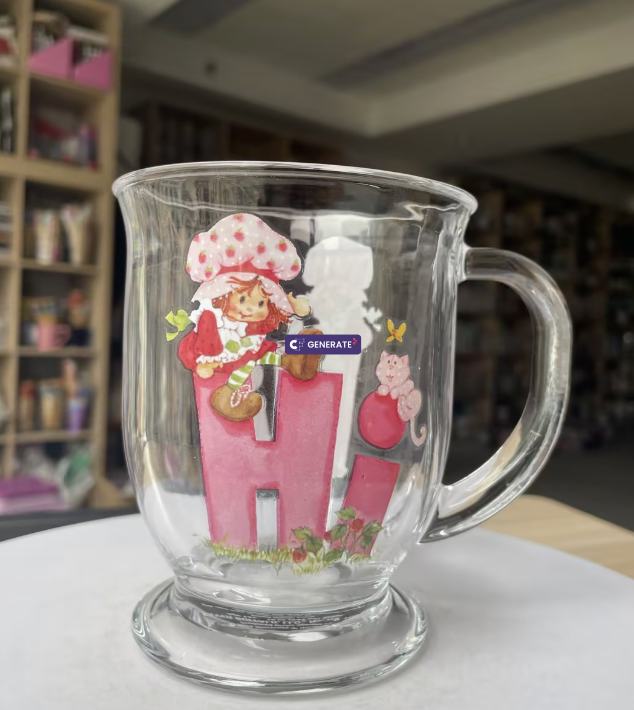 Strawberry Shortcake & Custard Sit Hi 15oz Footed Base Glass