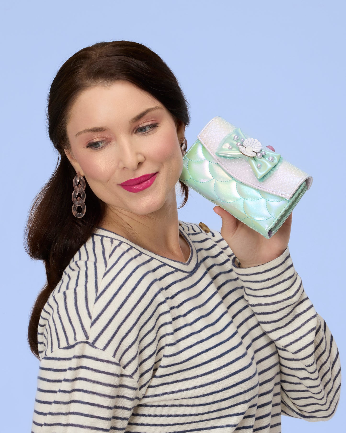 The Little Mermaid Iridescent Pearl Flap Wallet