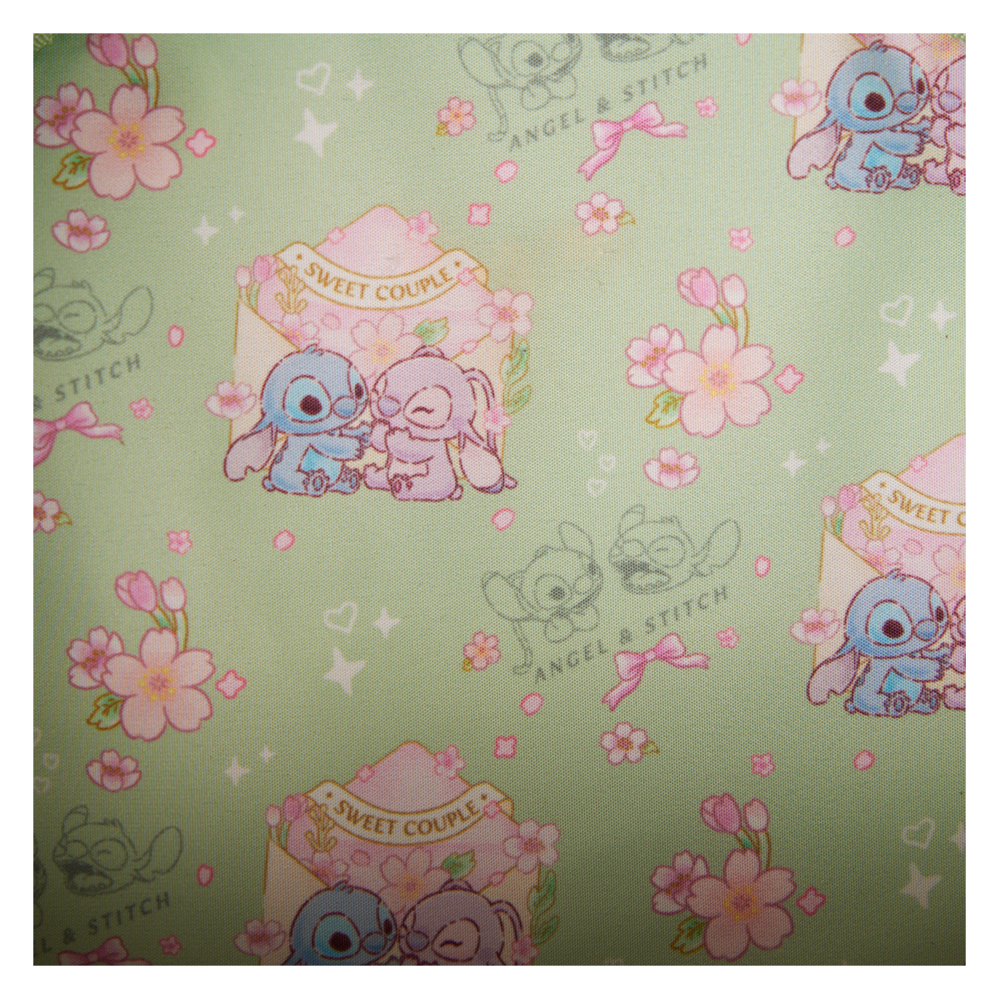 Stitch and Angel Cherry Blossom Heart Crossbody