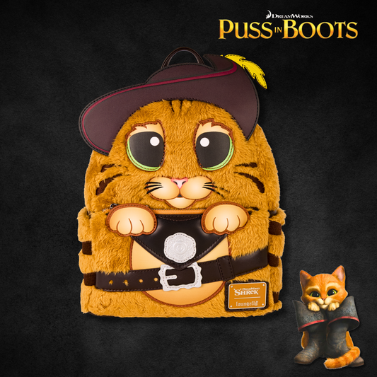 Shrek Puss In Boots Plush Cosplay Mini Backpack