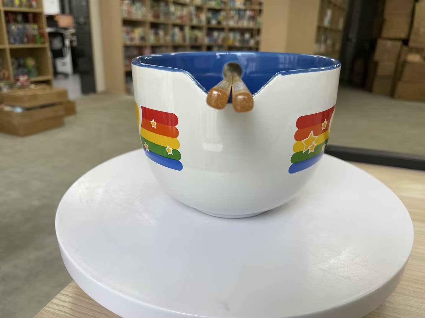 Rainbow Brite Rainbow Border Star 20oz Ceramic Ramen Bowl