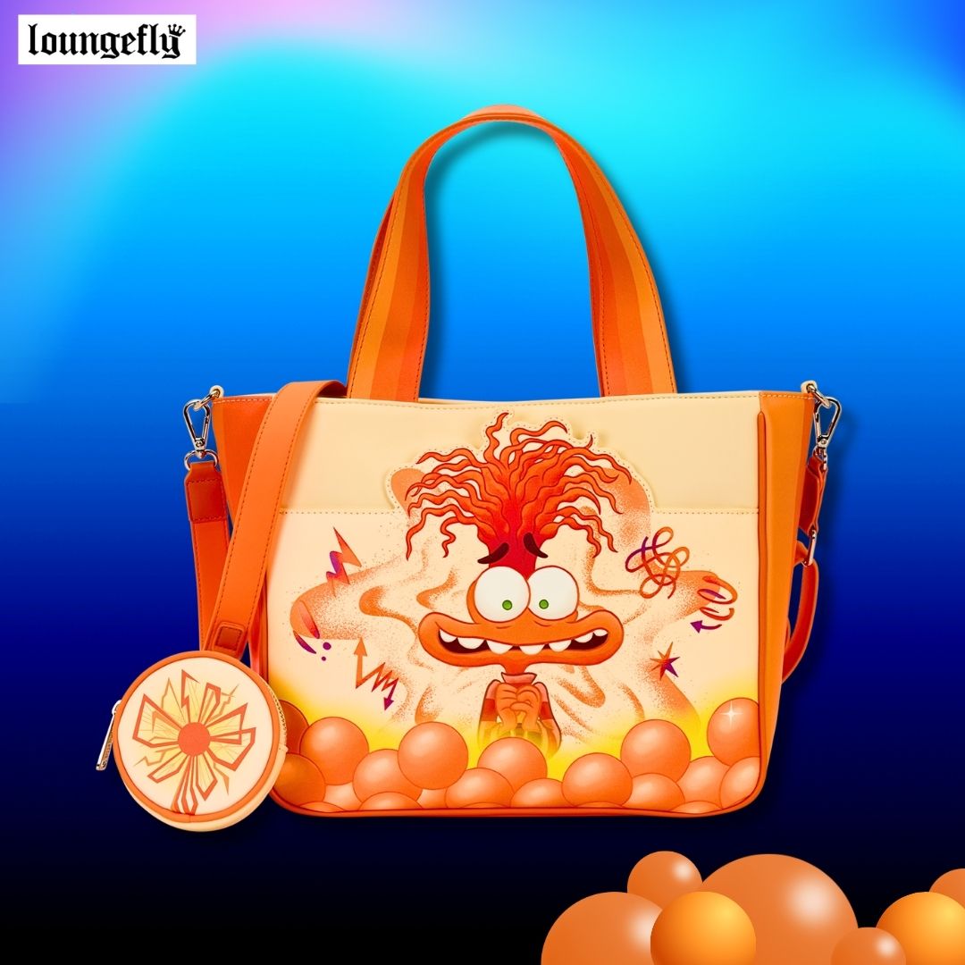Inside Out 2 Anxiety Glow Tote Crossbody Bag with Coin Bag - PREORDER DEC