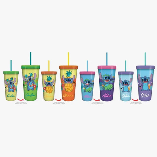 Stitch 24oz 4pc Color-Changing Cold Cup Set