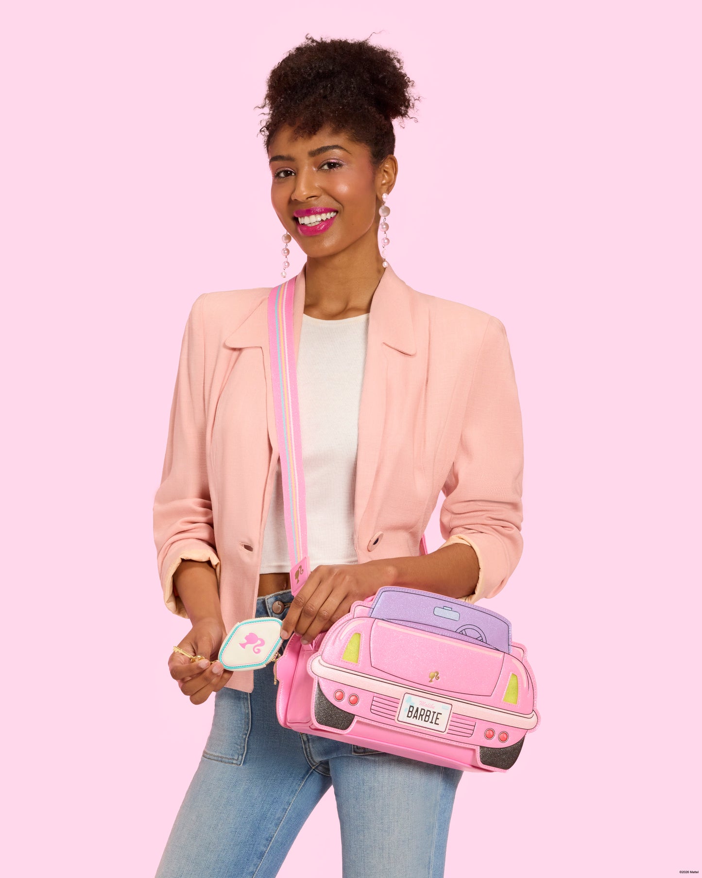Barbie Corvette Car Light-Up Crossbody Bag with Coin Bag