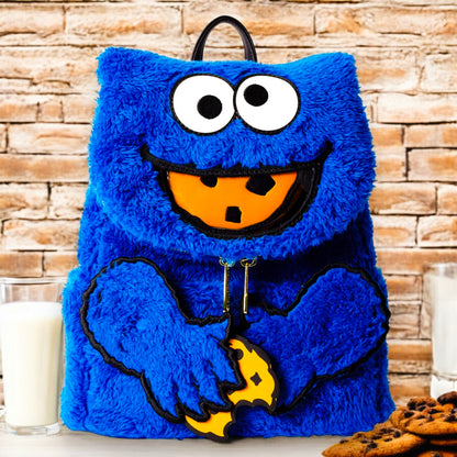 Sesame Street Cookie Monster Plush Cosplay Mini Backpack With Coin Bag