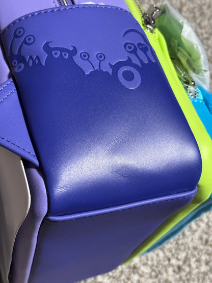 Disney Pixar Monsters Inc. Lenticular & Plush Triple Pocket Mini Backpack DEFECTIVES