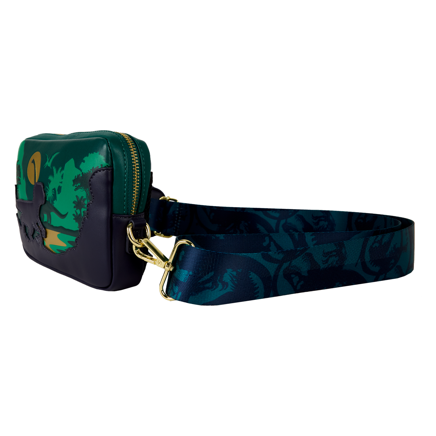 Jurassic World Jungle Dinosaur Silhouette Sling Crossbody Bag With Coin Bag