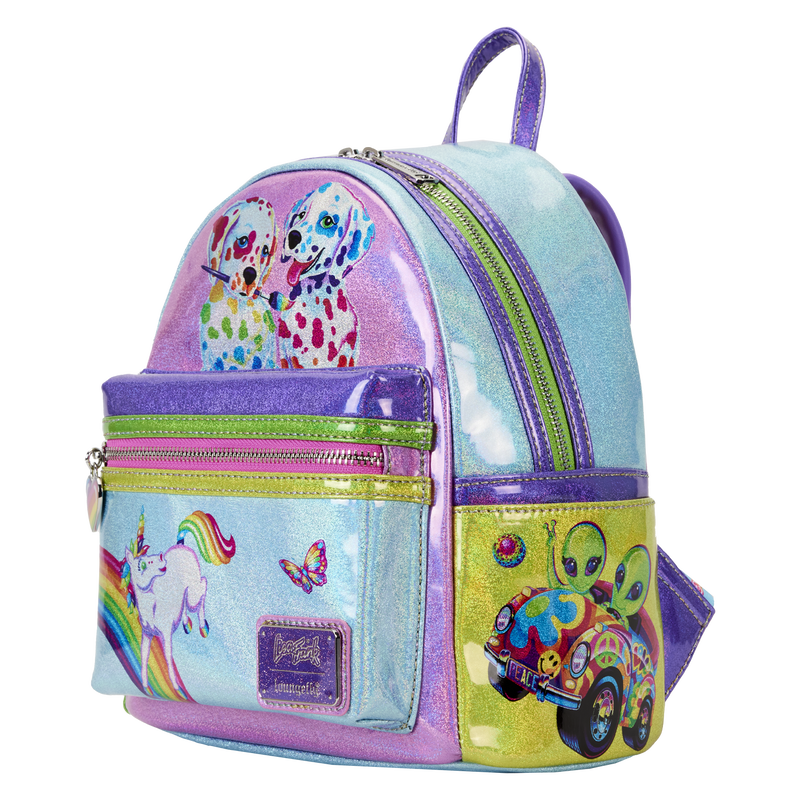 Lisa Frank Holographic Glitter Color Block Mini Backpack