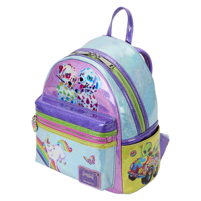 Lisa Frank Holographic Glitter Color Block Mini Backpack