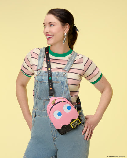 Pac-Man Pinky Ghost Glow Sling Crossbody Bag