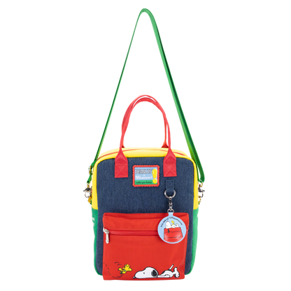 Peanuts 75th Anniversary Color Block Denim & Canvas Convertible Bag