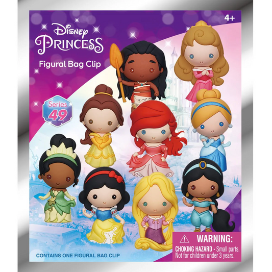 Disney Princess Series 49 Metallic 3D Foam Bag Clip Keychain