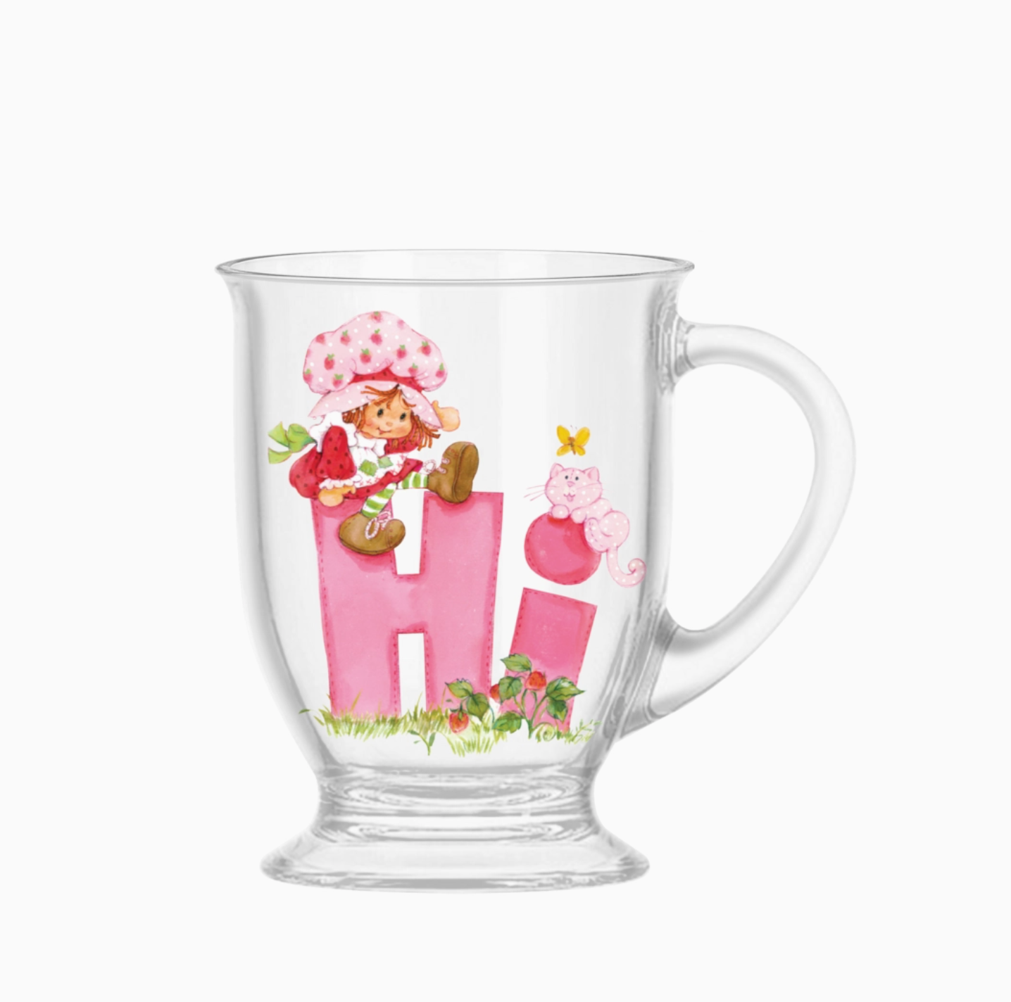 Strawberry Shortcake & Custard Sit Hi 15oz Footed Base Glass