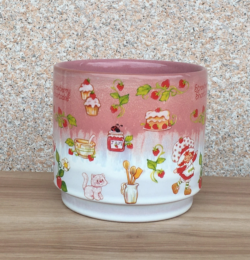 Strawberry Shortcake Vintage Reactive Glaze Ceramic Planter