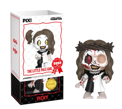 Terrifier The Little Pale Girl with Art the Clown Head Pix! Vinyl Figure: The Entity