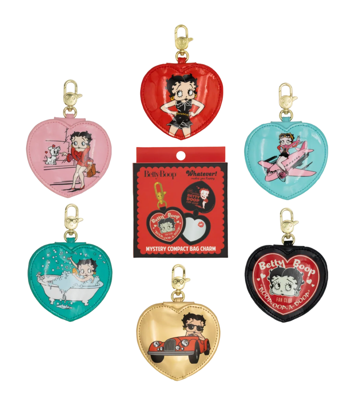 Betty Boop Mystery Box Heart Compact Mirror Bag Charms