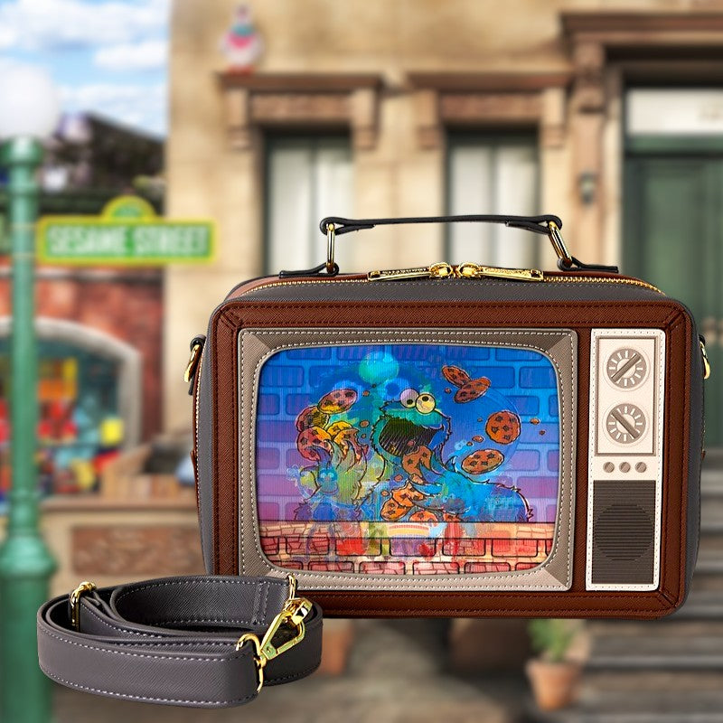 Sesame Street Lenticular Retro TV Triple Lenticular Crossbody Bag