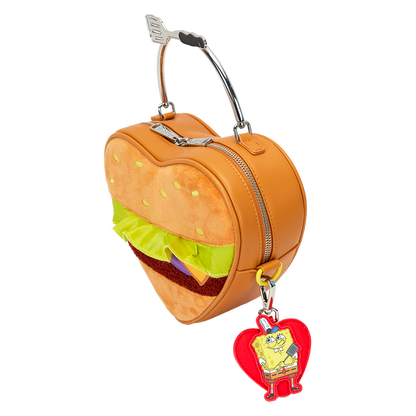 SpongeBob SquarePants Krabby Patty Plush Heart Figural Crossbody Bag