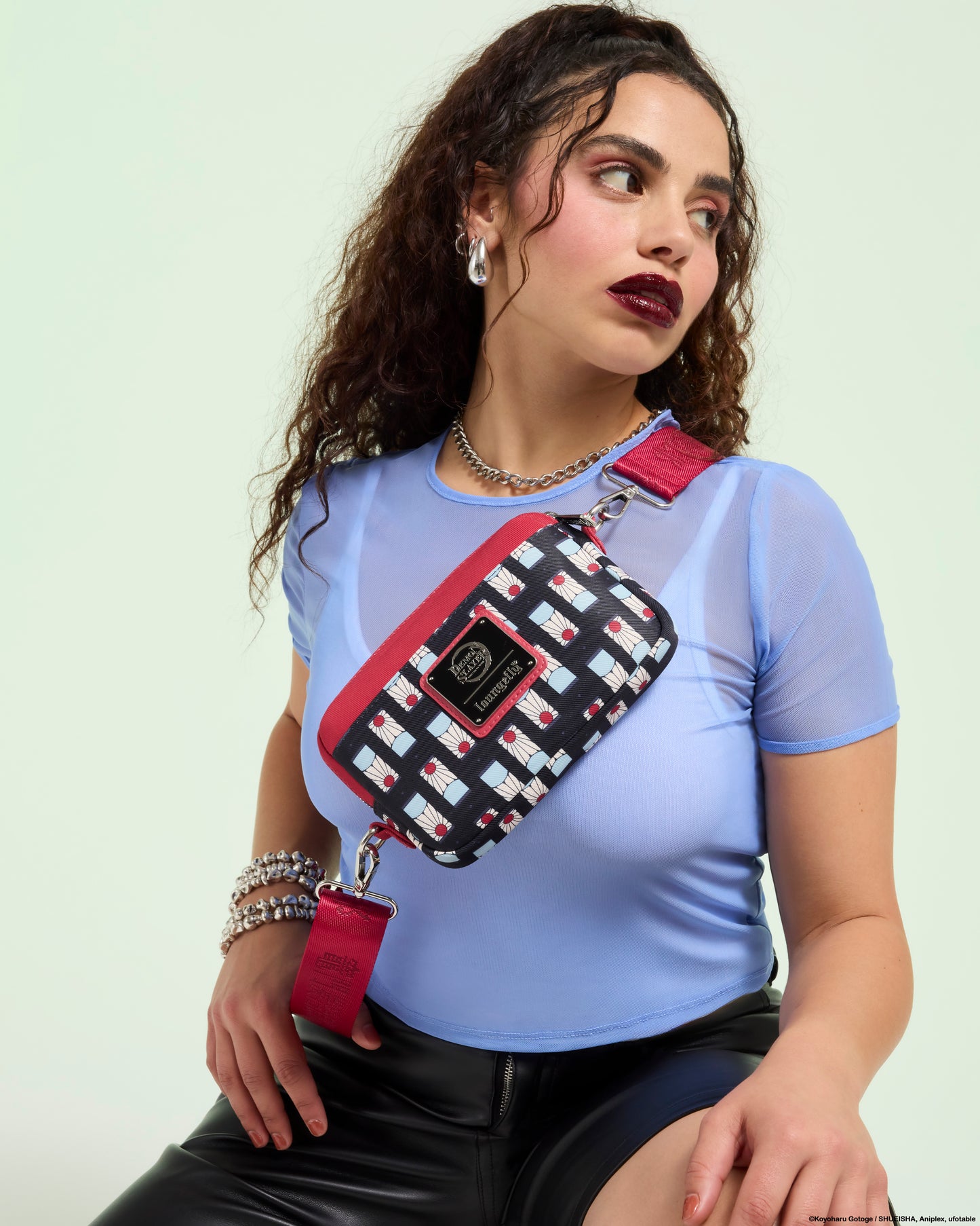 Demon Slayer All-Over Print Sling Crossbody Bag with Coin Bag