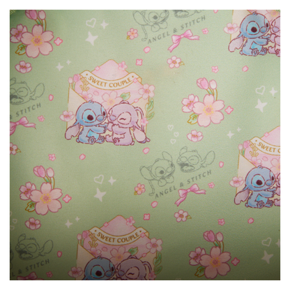 Stitch and Angel Cherry Blossom Heart Crossbody