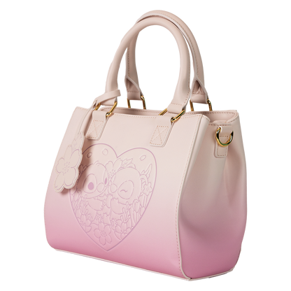 Stitch and Angel Cherry Blossom Heart Crossbody
