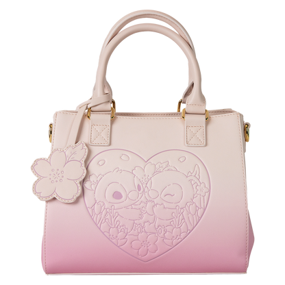 Stitch and Angel Cherry Blossom Heart Crossbody