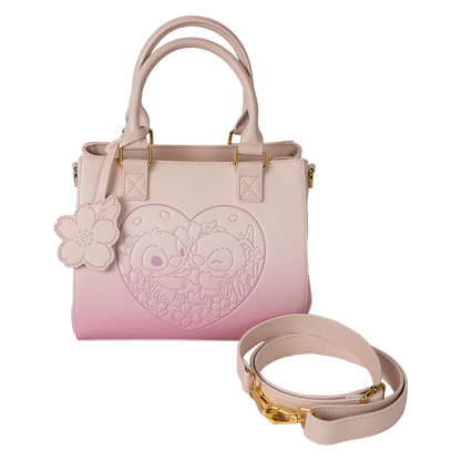 Stitch and Angel Cherry Blossom Heart Crossbody