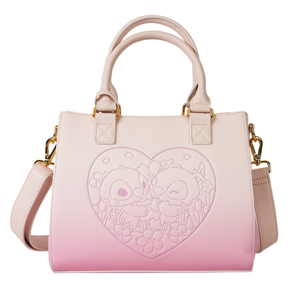 Stitch and Angel Cherry Blossom Heart Crossbody