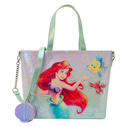 The Little Mermaid Ariel, Flounder, & Sebastian Tote Bag with Coin Bag