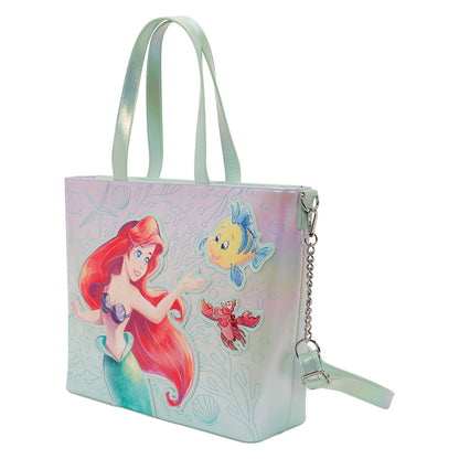 The Little Mermaid Ariel, Flounder, & Sebastian Tote Bag with Coin Bag