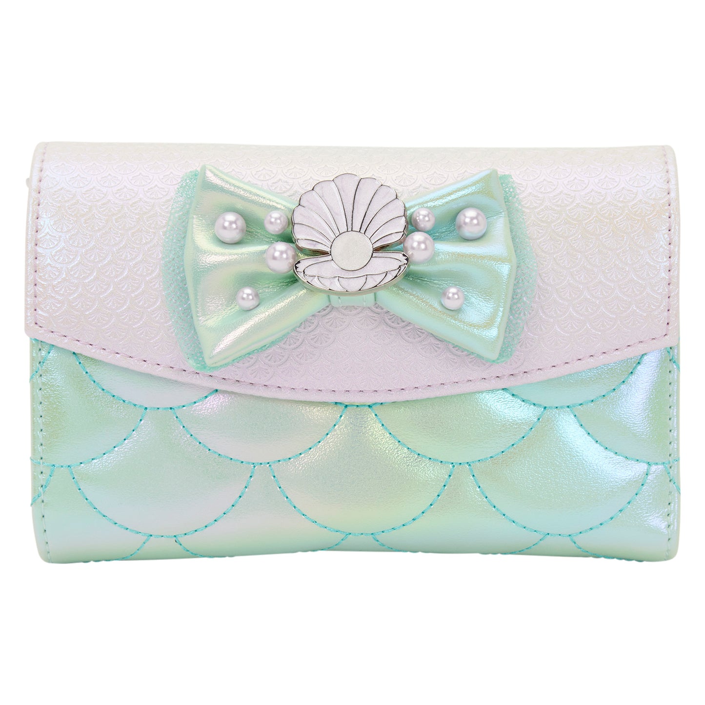 The Little Mermaid Iridescent Pearl Flap Wallet