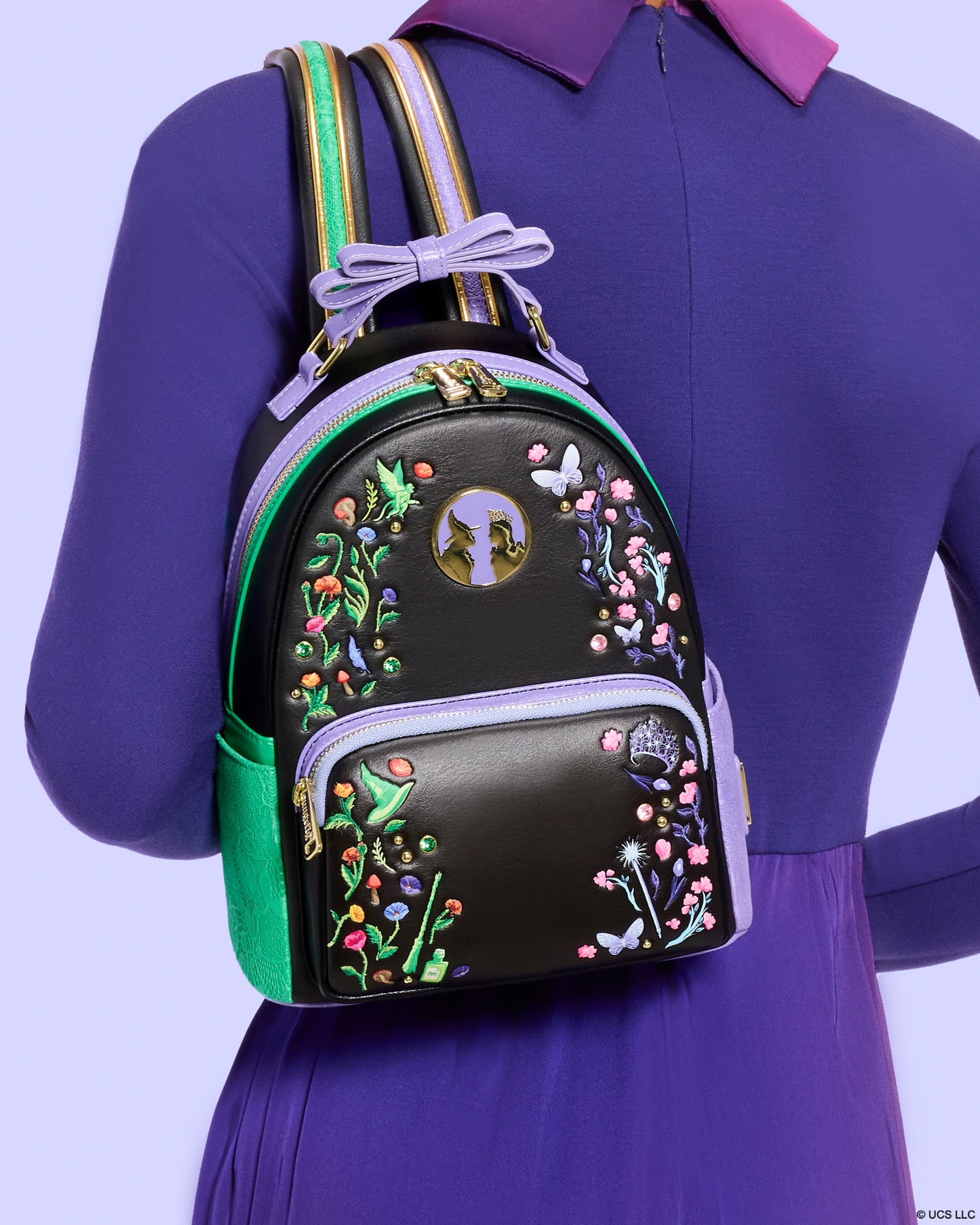 Loungefly Universal Wicked Glinda & Elphaba Floral and Lace Mini Backpack