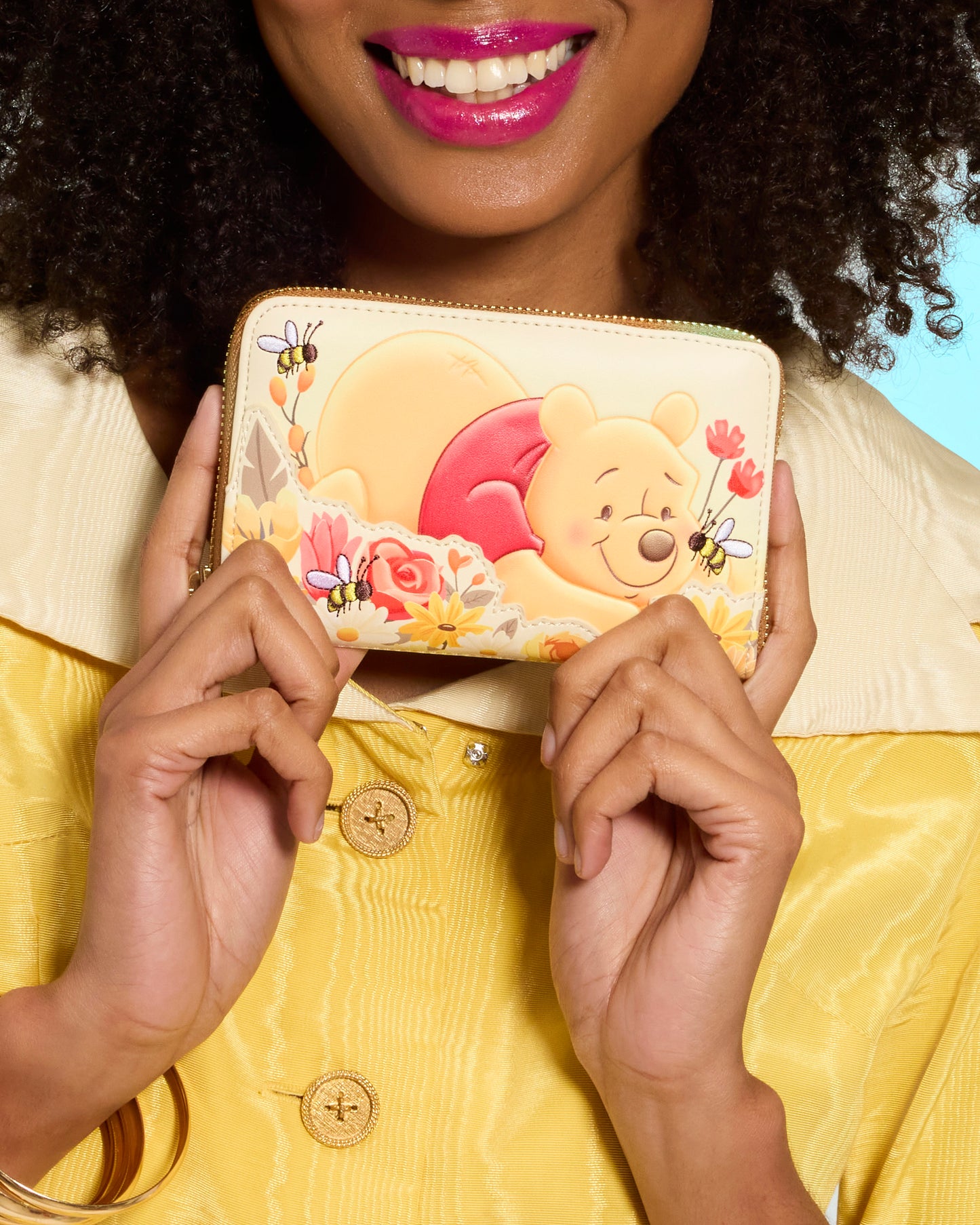 Winnie the Pooh Bees & Flowers Zip Around Wallet
