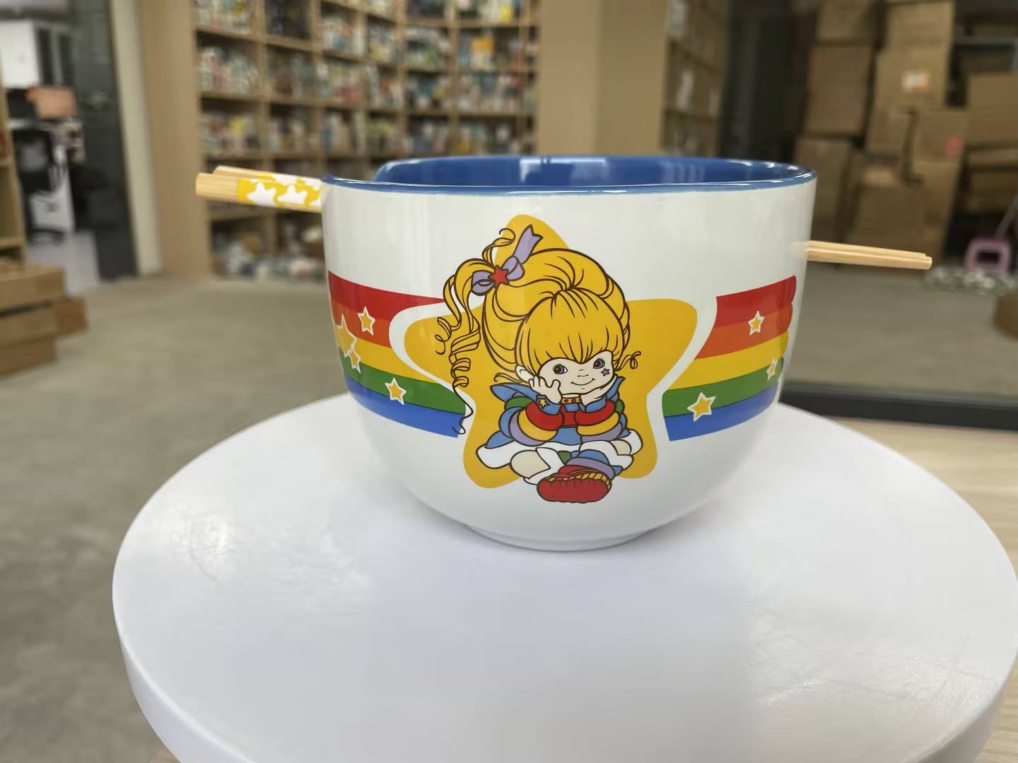 Rainbow Brite Rainbow Border Star 20oz Ceramic Ramen Bowl