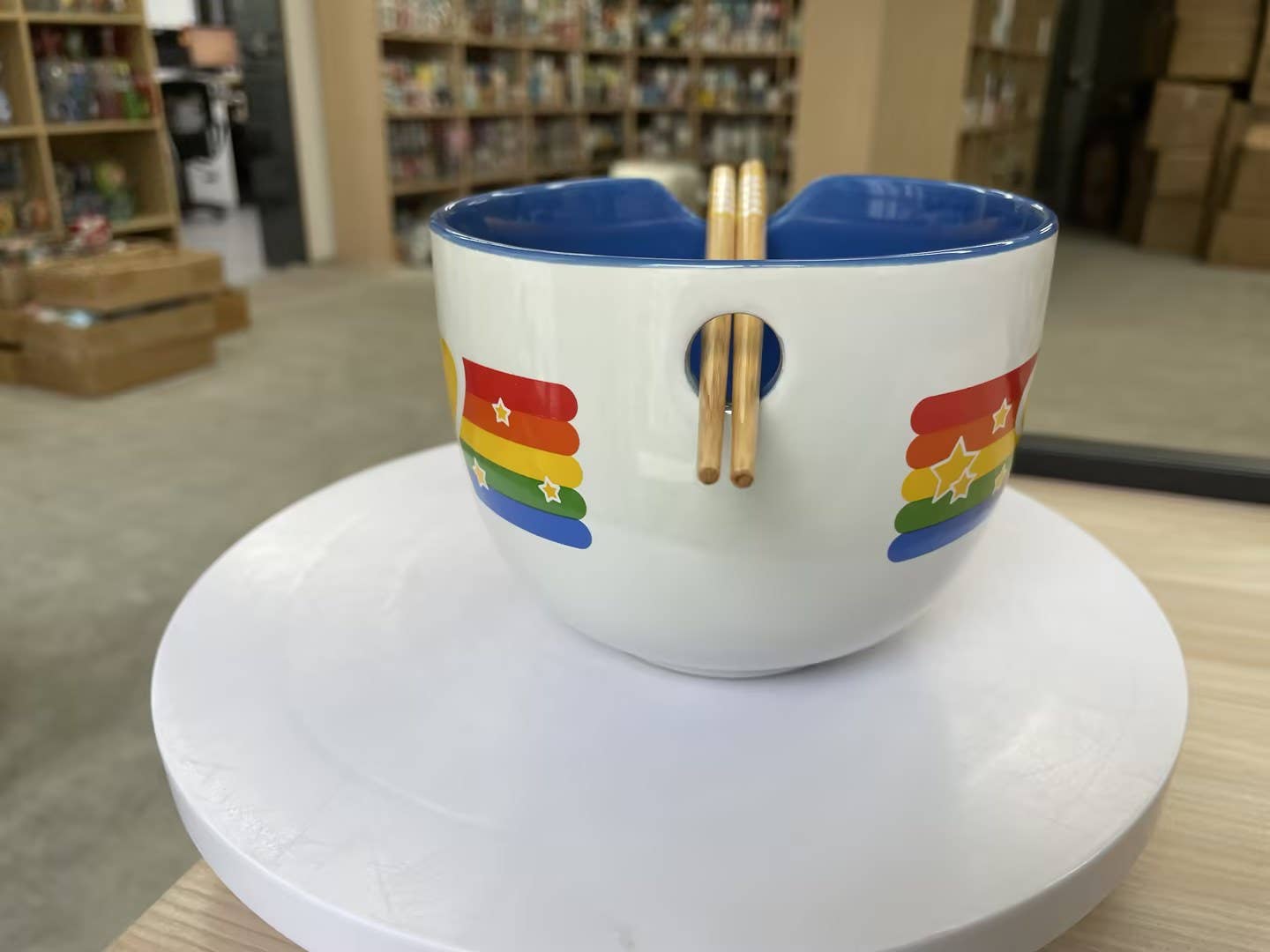 Rainbow Brite Rainbow Border Star 20oz Ceramic Ramen Bowl